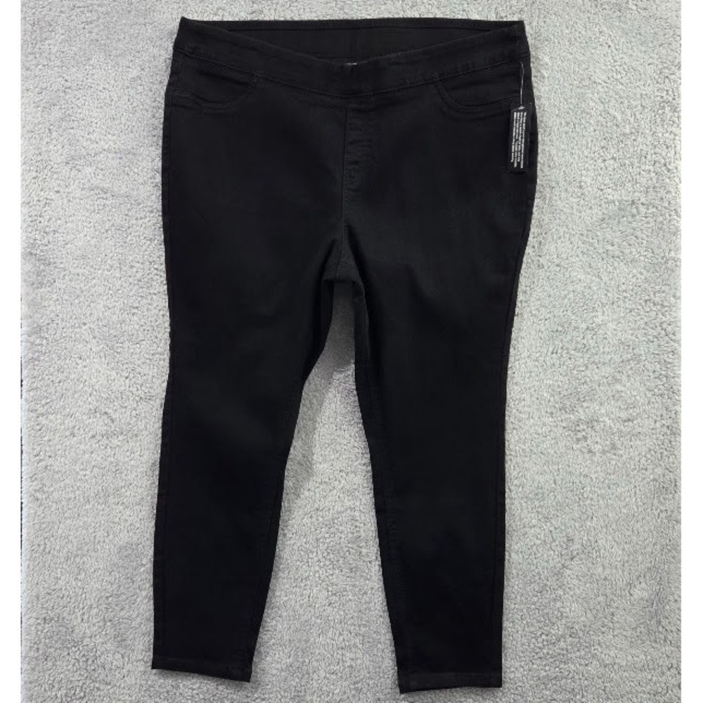 Denim & Co‎ Jeans Women 22W Black Pull On Ankle Stretch Skinny Jeggings NWT